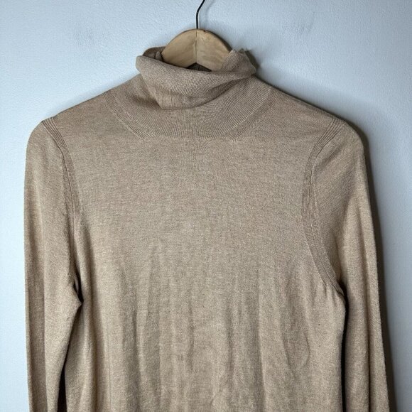 Joie TurtleNeck Sweater‎ Womens M Brown Cashmere Wool Blend Luxury Neutral Soft - Picture 2 of 12